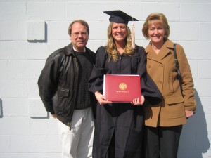 Mom and Dad and I at college graduation